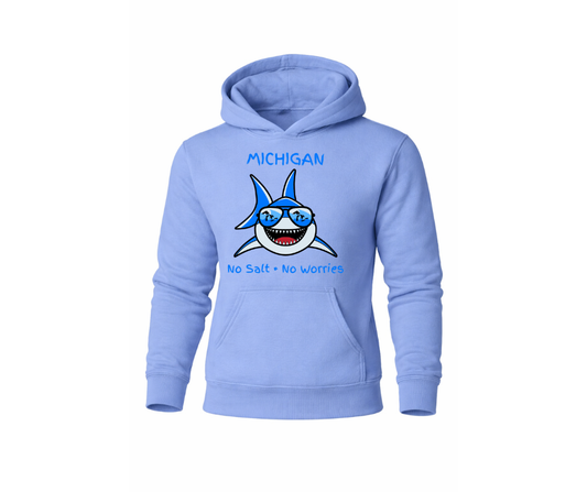 Youth Hoodie: Michigan Shark (Carolina Blue)