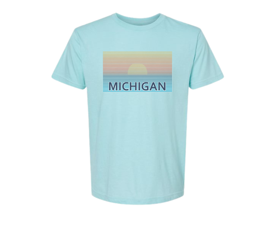 T-Shirt: Michigan Sunset (H. Purist Blue)