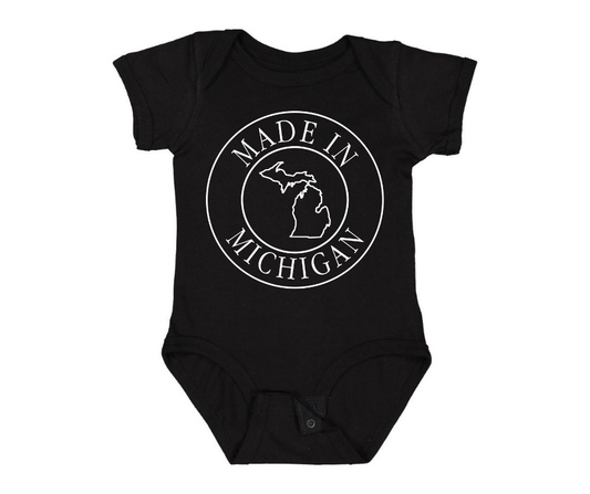 Youth Onesie: Made in Michigan - Black