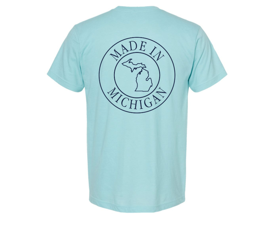 T-Shirt: T10 - Made in Michigan (H. Purist Blue)