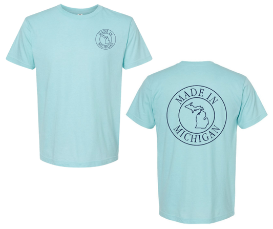 T-Shirt: T10 - Made in Michigan (H. Purist Blue)
