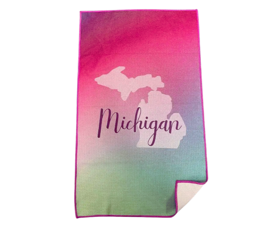 WDT2: Michigan Northern Lights Waffle Dish Towel