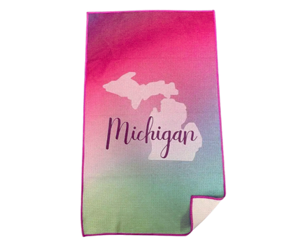 WDT2: Michigan Northern Lights Waffle Dish Towel