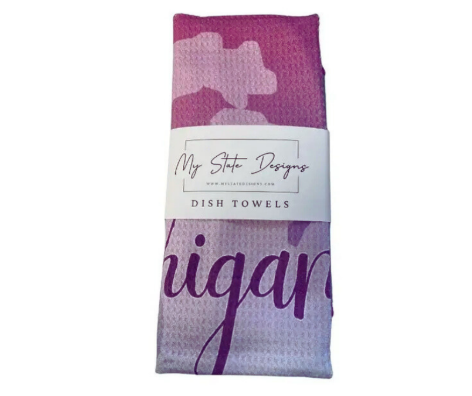 WDT2: Michigan Northern Lights Waffle Dish Towel