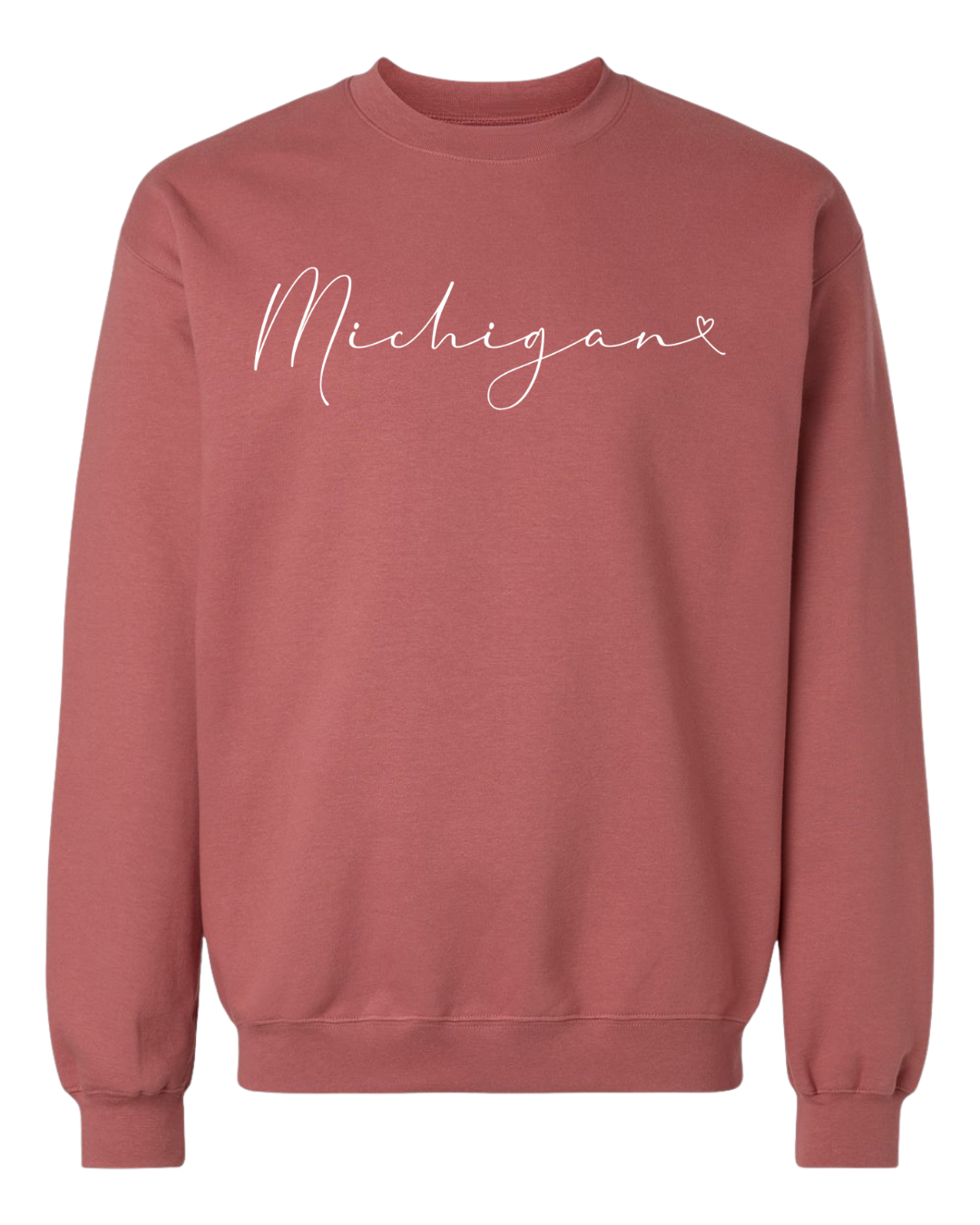 Crewneck: Michigan Script (Desert Clay)