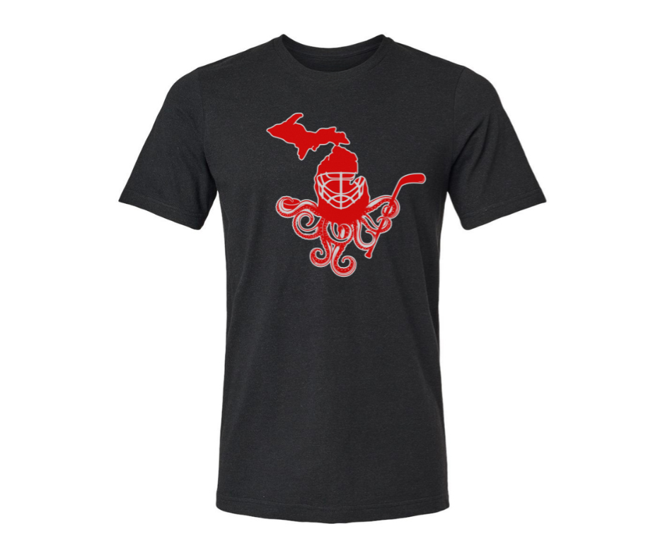 T-Shirt: T26B- Detroit Redwings Octopus (H. Black)