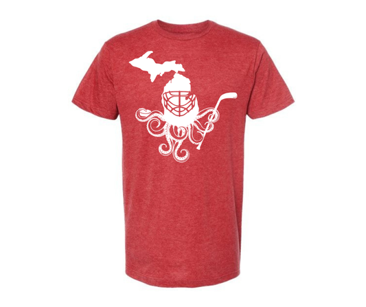 T-Shirt: T26A- Detroit Redwings Octopus (H. Red)