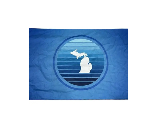 BTOS4: Oversize Michigan Map Blue Circle Beach Towel - Blue