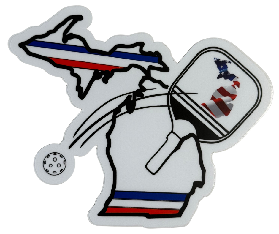 P58: Michigan Map Pickle Ball Decal