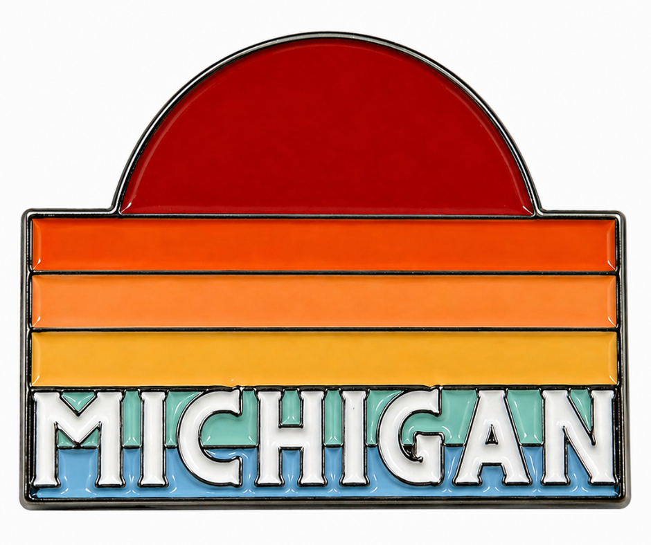 MP19: Michigan Retro Sunset Pin
