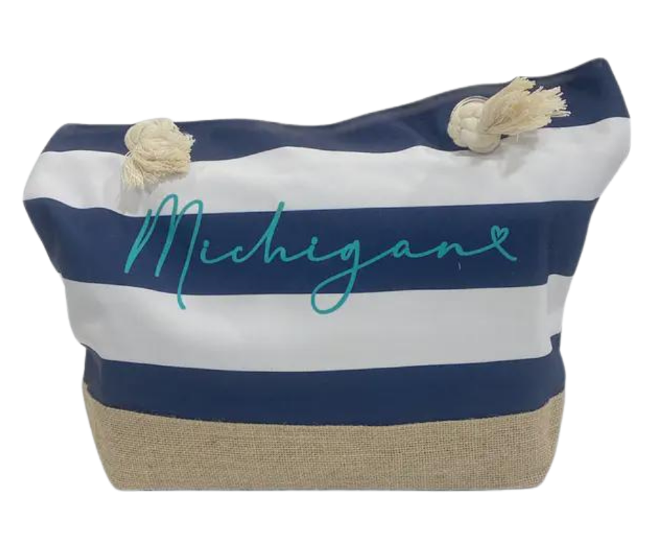 RHCT1: Rope Handle Canvas Tote - Michigan Script