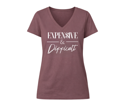 V-Neck:  V10 -Womans relaxed fit Expensive & Difficult (Java)