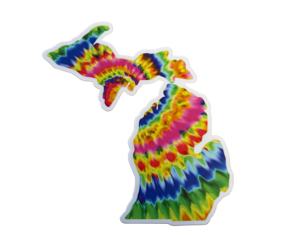 P1: Michigan Map Tye Dye Decal