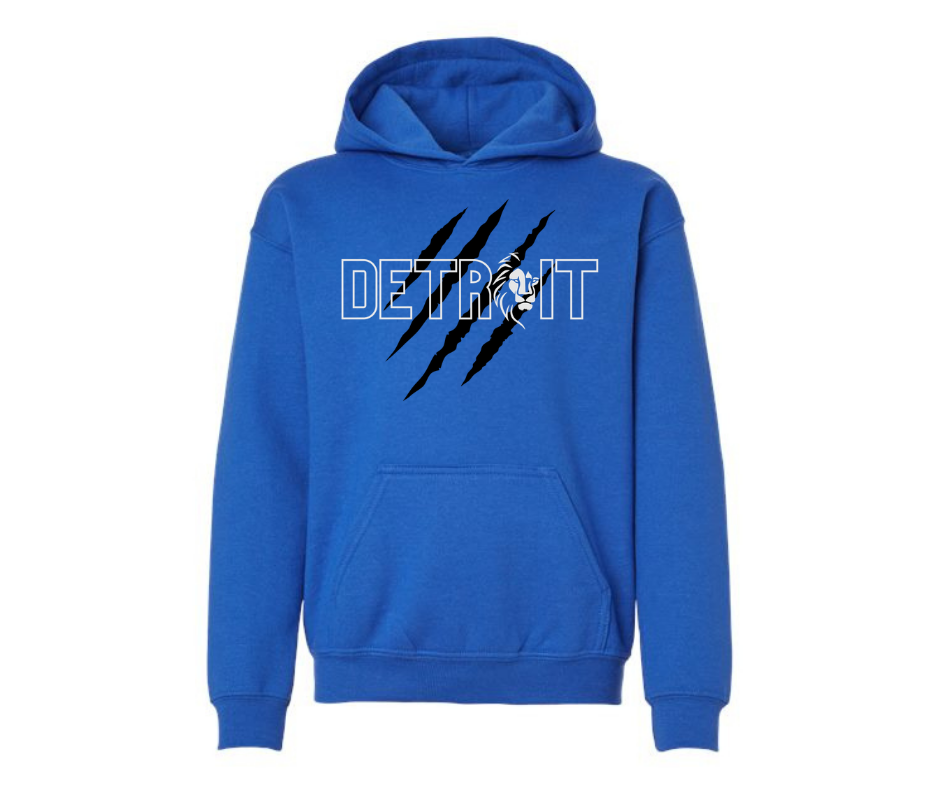 Youth Hoodie: Detroit Black Claw (Royal)