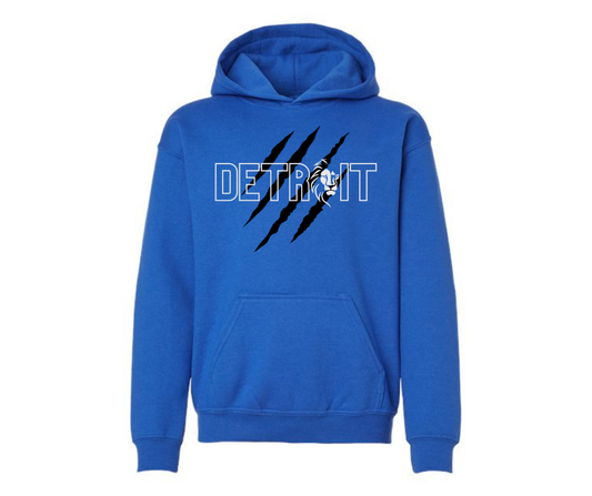 Youth Hoodie: Detroit Black Claw (Royal)