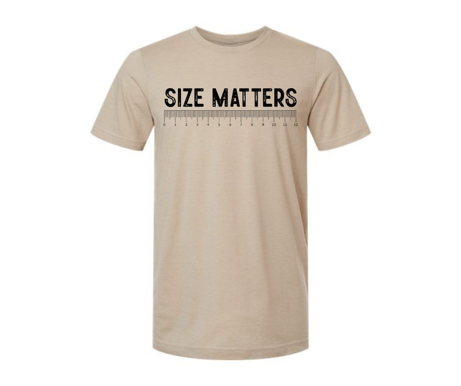 T-Shirt: T890 - Size Matters (H. Tan)