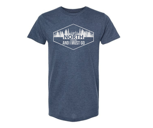 T-Shirt: Up North Is Calling (H. Denim)