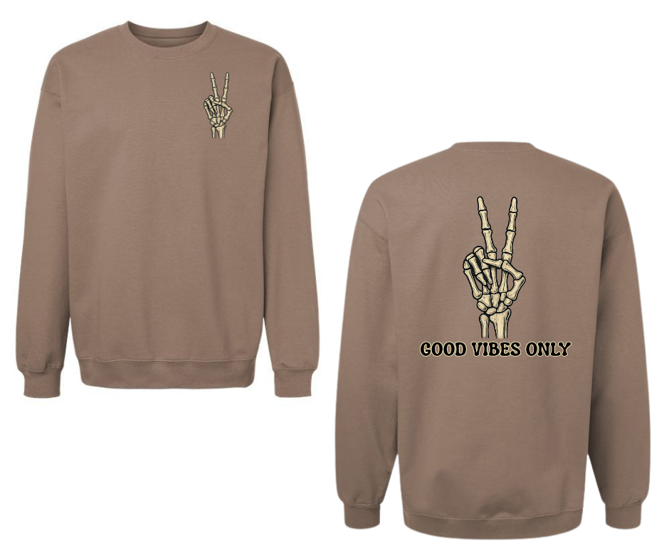 Crewneck: Good Vibes Only (Brown Savana)