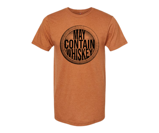 T-Shirt: T73A - May Contain Whiskey (H. Rust)