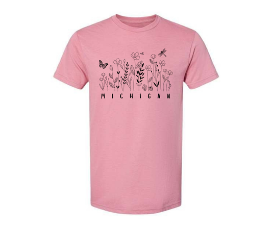 T-Shirt: T111 - Michigan Wildflowers (Plumbrose)