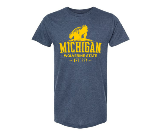 T-Shirt: T47 - Wolverine State (H. Denim)