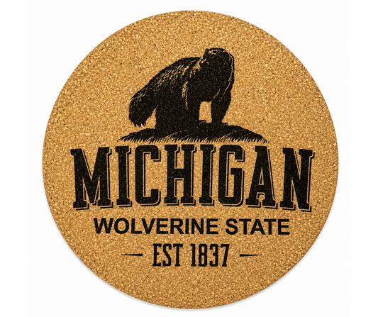 CC-O: Wolverine State Cork Coaster