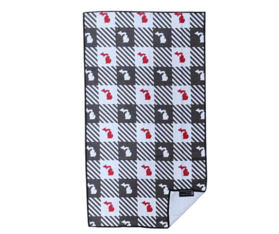 WDT4: Buffalo Plaid Michigan Waffle Dish Towel