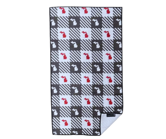 WDT4: Buffalo Plaid Michigan Waffle Dish Towel