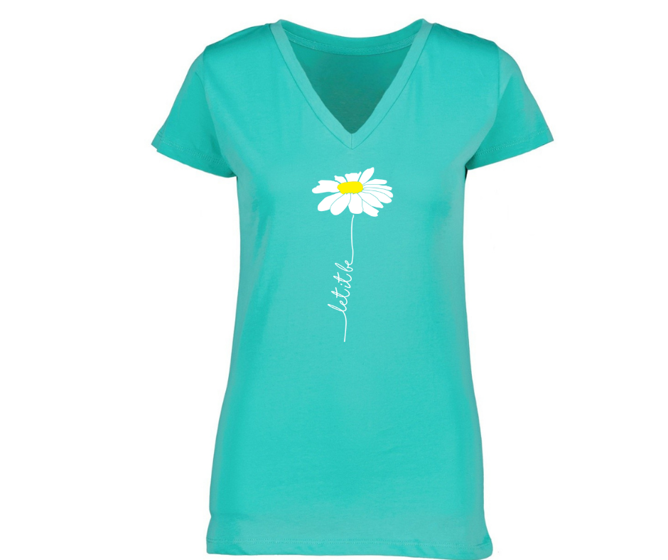 V-Neck: V7B - Woman's Fit Let It Be (Sea glass)