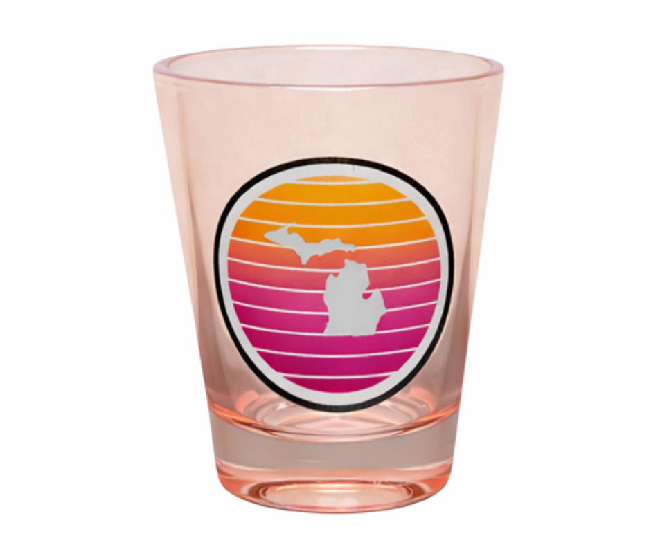 SG2: Michigan Sunset Shot Glass - Pink