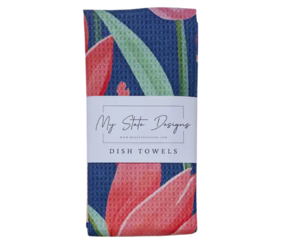 WDT5: Michigan Tulips Waffle Dish Towel